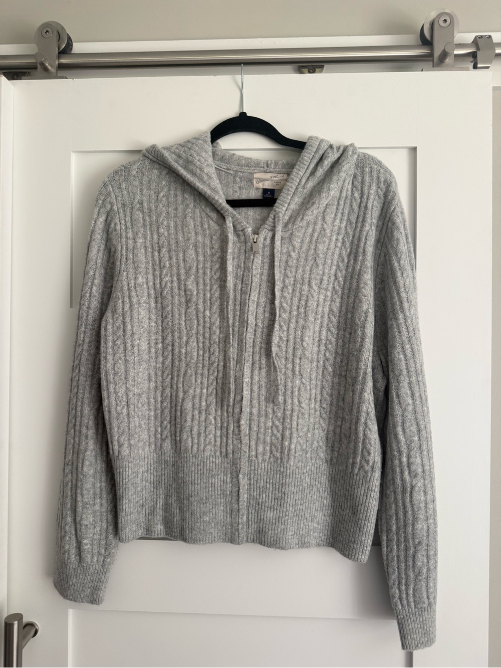 Universal Thread Gray Cable-Knit Zip Hoodie Sweater - lightweight and soft